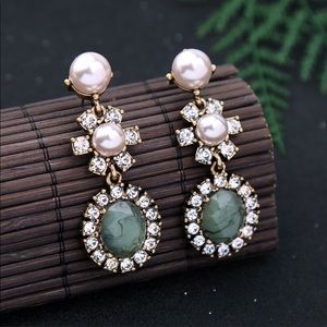 HOST PICK! Regal Pearl Green CZ Earrings